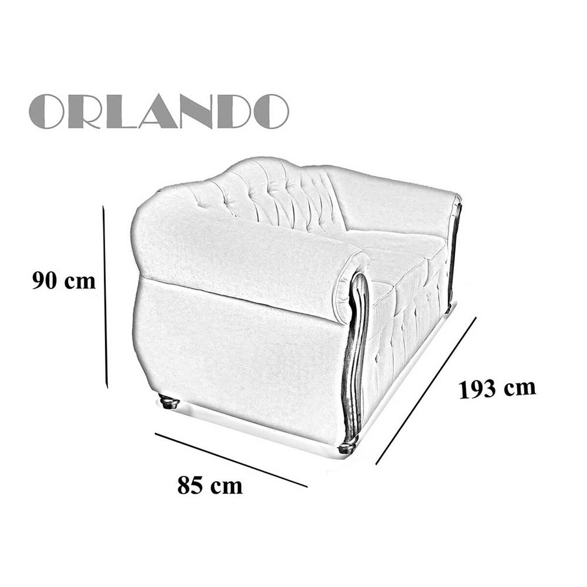 Juego de Living Elegant Detail Orlando Sofá 3 Cuerpos + Dos Sillones 1 Cuerpo Gris