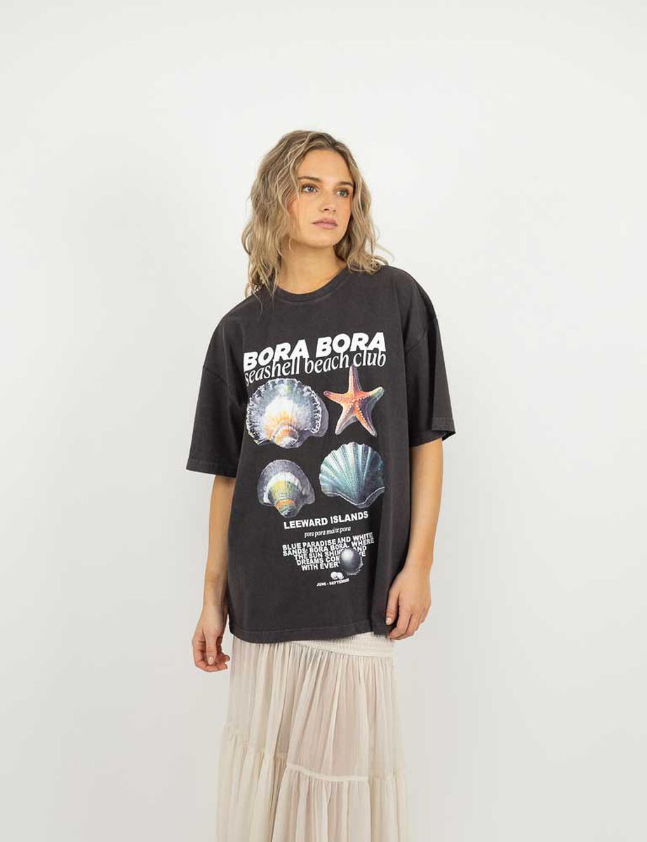 Polera Con Estampado Ovesized Mujer Icono