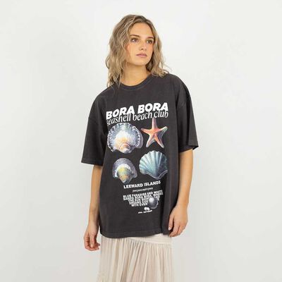 Polera Con Estampado Ovesized Mujer Icono
