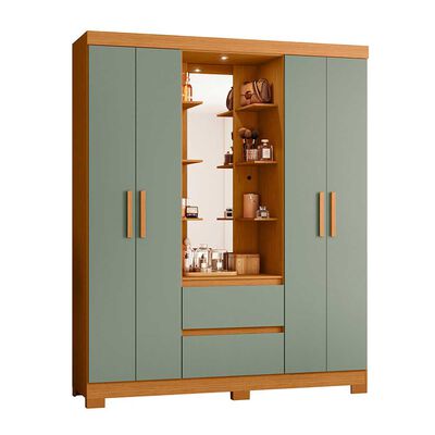 Imagen 2 del producto Closet Vekkahome Olimpia con Espejo 4 Puertas 2 Cajones Verde