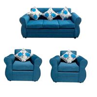 Juego de Living Almore Francia Sofá 3 Cuerpos + Dos Sillones 1 Cuerpo Azul