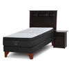 Box Spring Rosen 1,5 Plazas Tempo + Set Maderas Bilbao