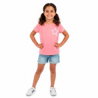 Polera Manga Corta Niña Chess Coral, Lavanda, Menta, Morado, Rosado