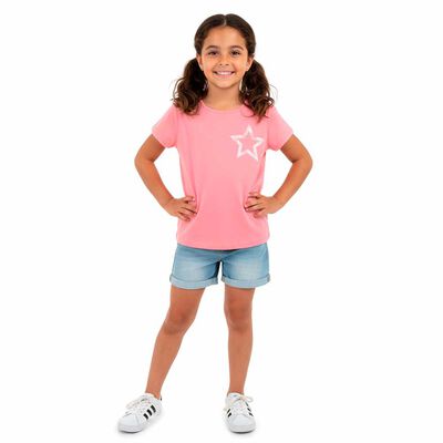 Imagen 1 del producto Polera Manga Corta Niña Chess Coral, Lavanda, Menta, Morado, Rosado