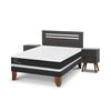 Cama Europea CIC 2 Plazas Ortopedic + Respaldo + 2 Veladores Munich