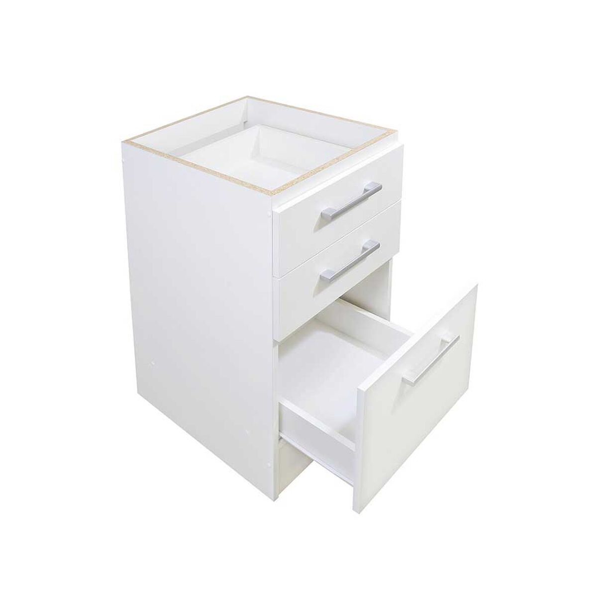 Mueble de Cocina Base Mobikit 3 Cajones Acacia Blanco