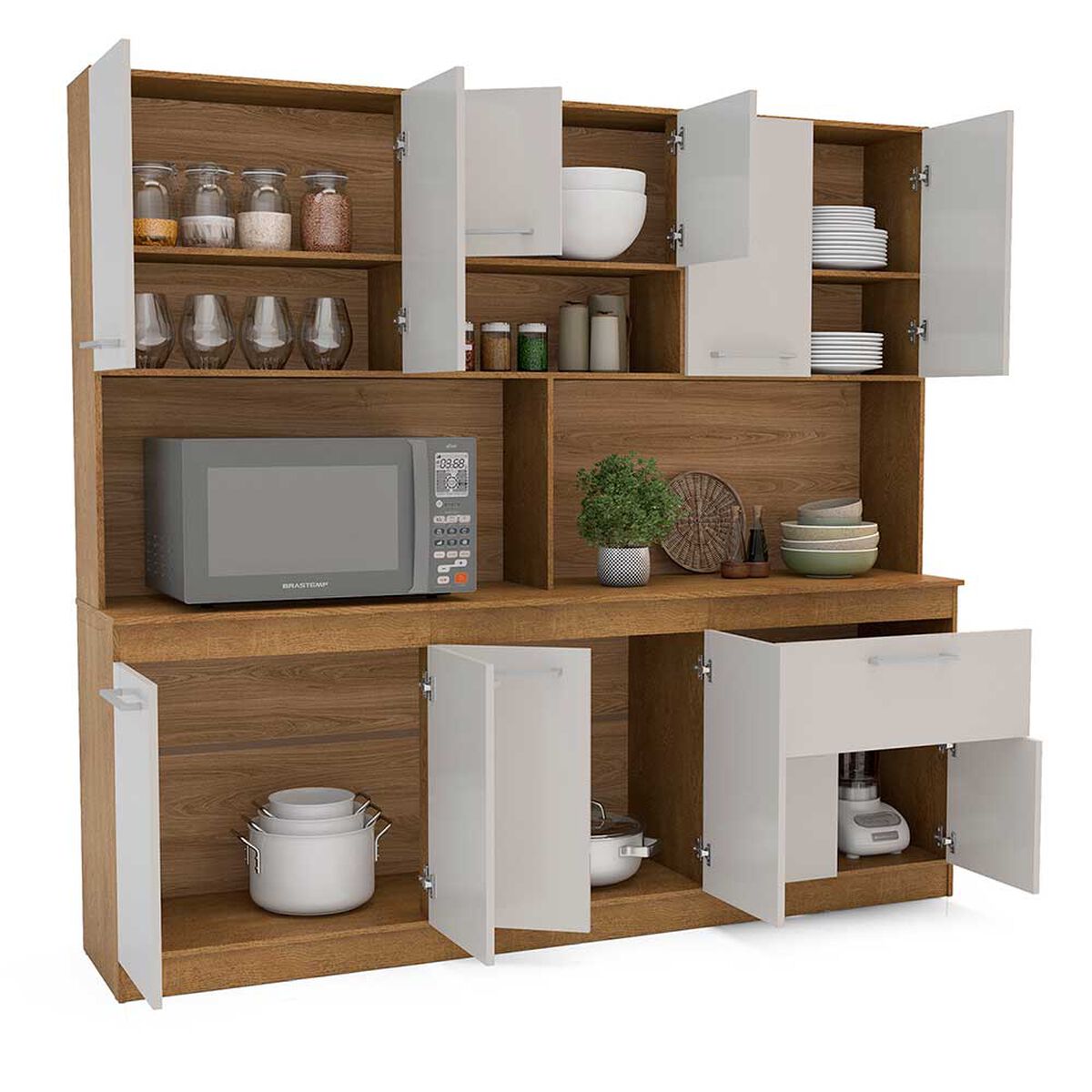Mueble de Cocina Vekkahome Buck 1 Cajón 12 Puertas Blanco