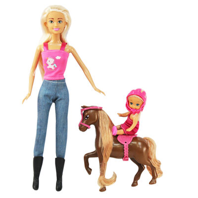 Muñeca Bonnie de 29 cm con entrenamiento de caballos Boonie Pink