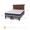 Cama Europea CIC Base Dividida 2 Plazas New Ortopedic + Respaldo Dublin Caramelo