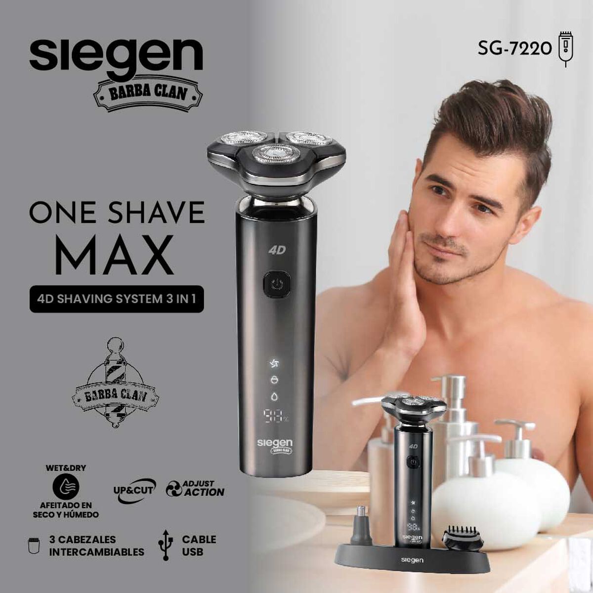 Afeitadora Siegen SG-7220 3 en 1