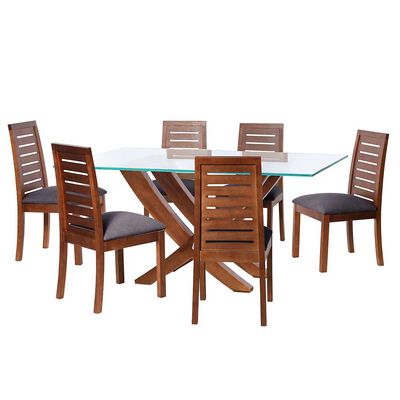 Juego de Comedor Latam Home Alicante 6 Sillas Gris Oscuro