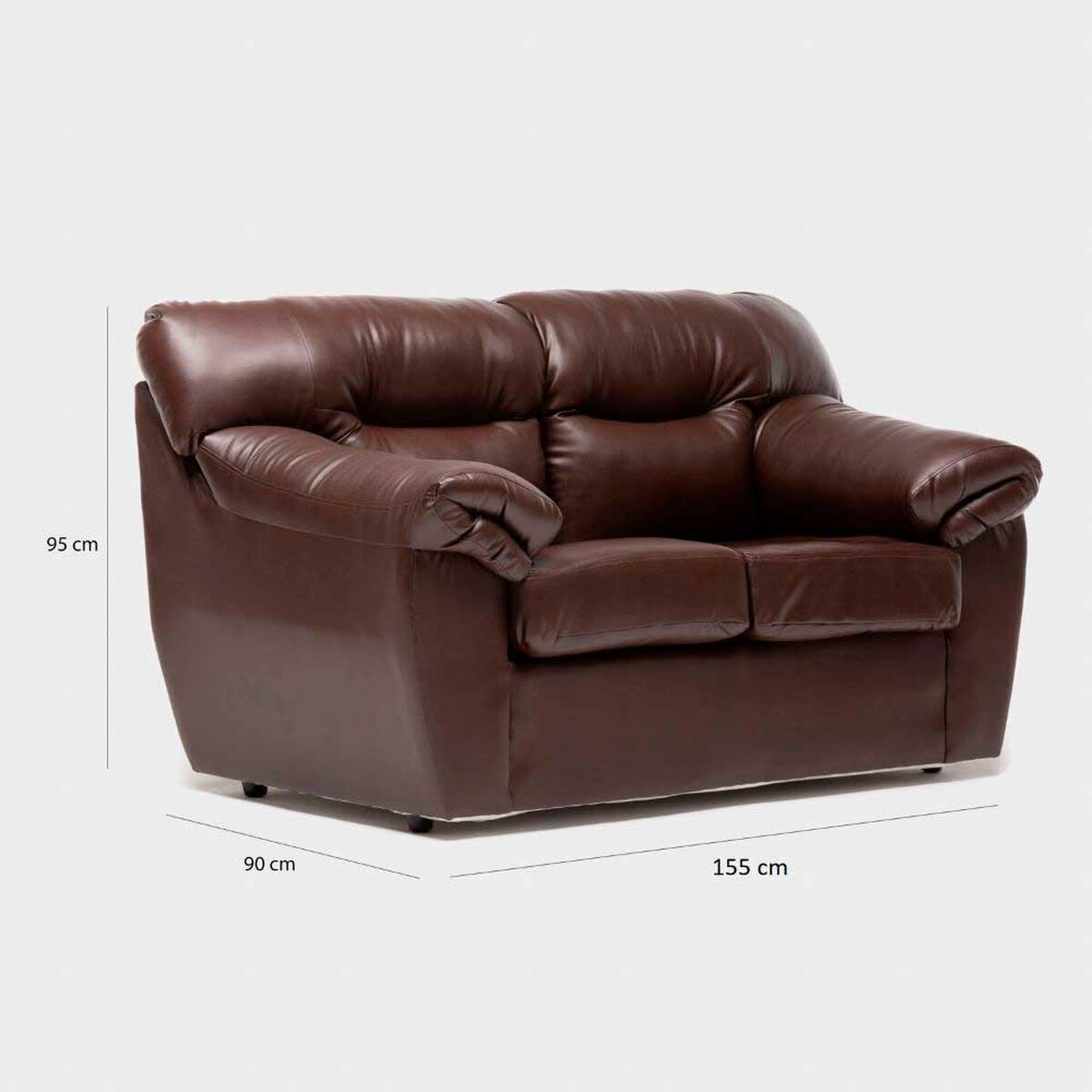 Juego de Living Cabsur Zeus Sofá 3 Cuerpos + Sofá 2 Cuerpos PU Café