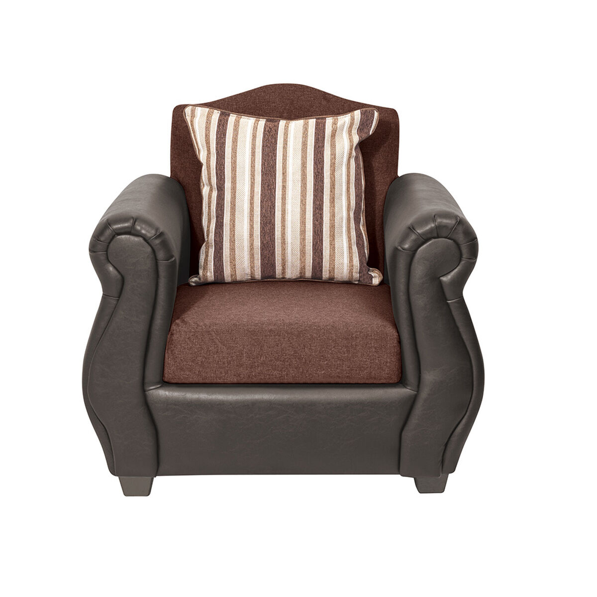 Juego de Living Innovamuebles Azucena Sofá 3 Cuerpos + Dos Sillones 1 Cuerpo Chocolate 