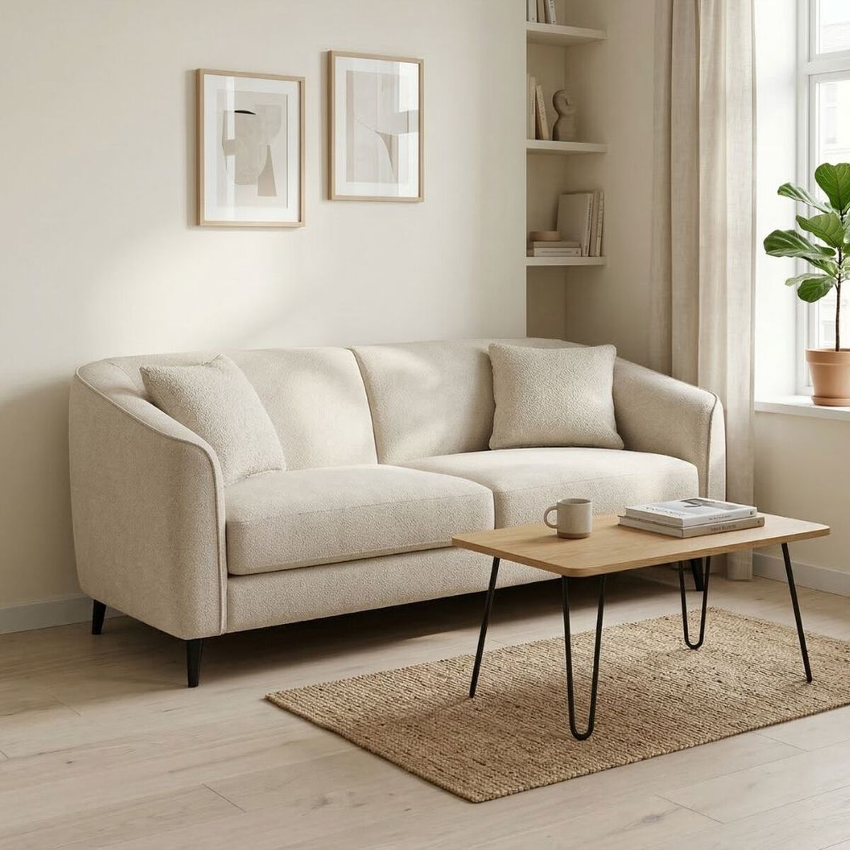 Sof&aacute; Exit Ivy 3 Cuerpos Beige Claro