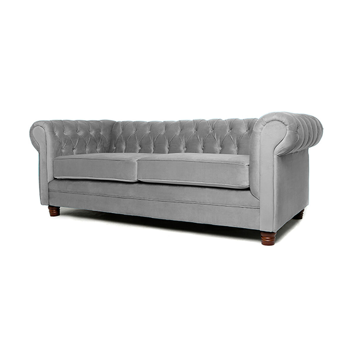 Sofá Barra Design Chesterfield 3 Cuerpos Gris