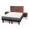 Cama Europea CIC Base Dividida 2 Plazas Anatomic + Respaldo Baker + 2 Veladores Niger