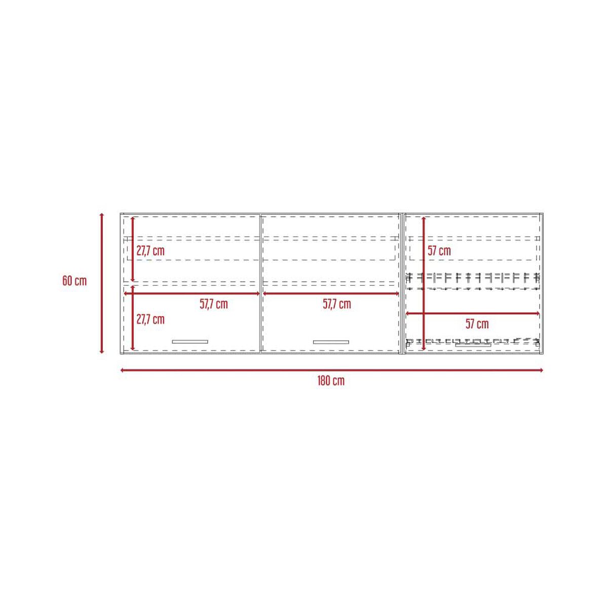 Combo Modulo Inferior con Top + Modulo Superior TuHome Gante Rovere Niebla