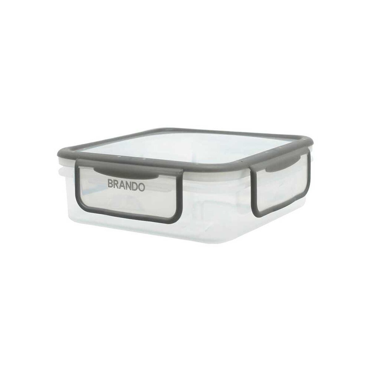 Tupper Hermético Plástico Brando Cuadrado Gris 600 ml
