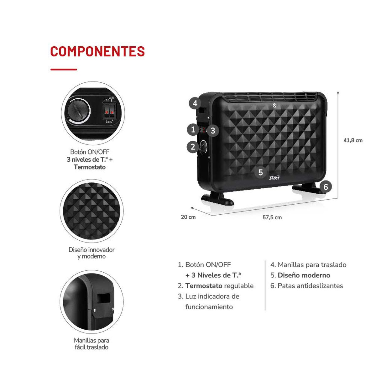 Convector Eléctrico Thomas TH-CV52