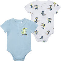 Pack 2 Body Manga Corta Bebo Chess Baby Blanco, Gris