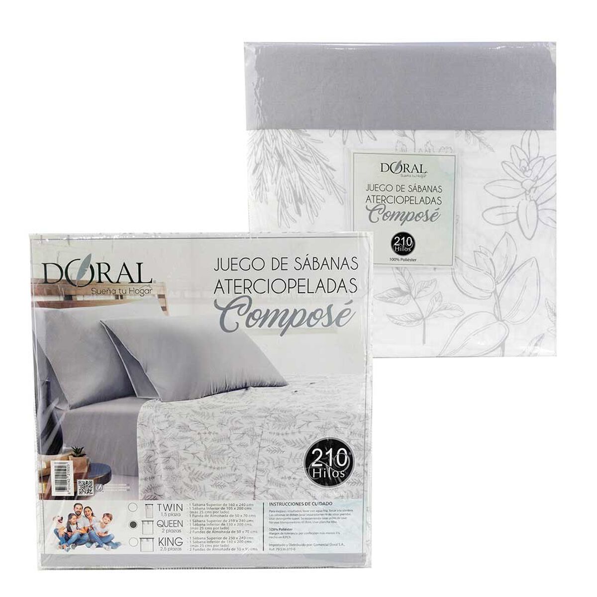 Juego de Sábanas Doral 2 Plazas Aterciopeladas D4