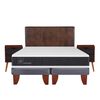 Cama Europea CIC Base Dividida King Ortopedic + Respaldo + 2 Veladores Baker