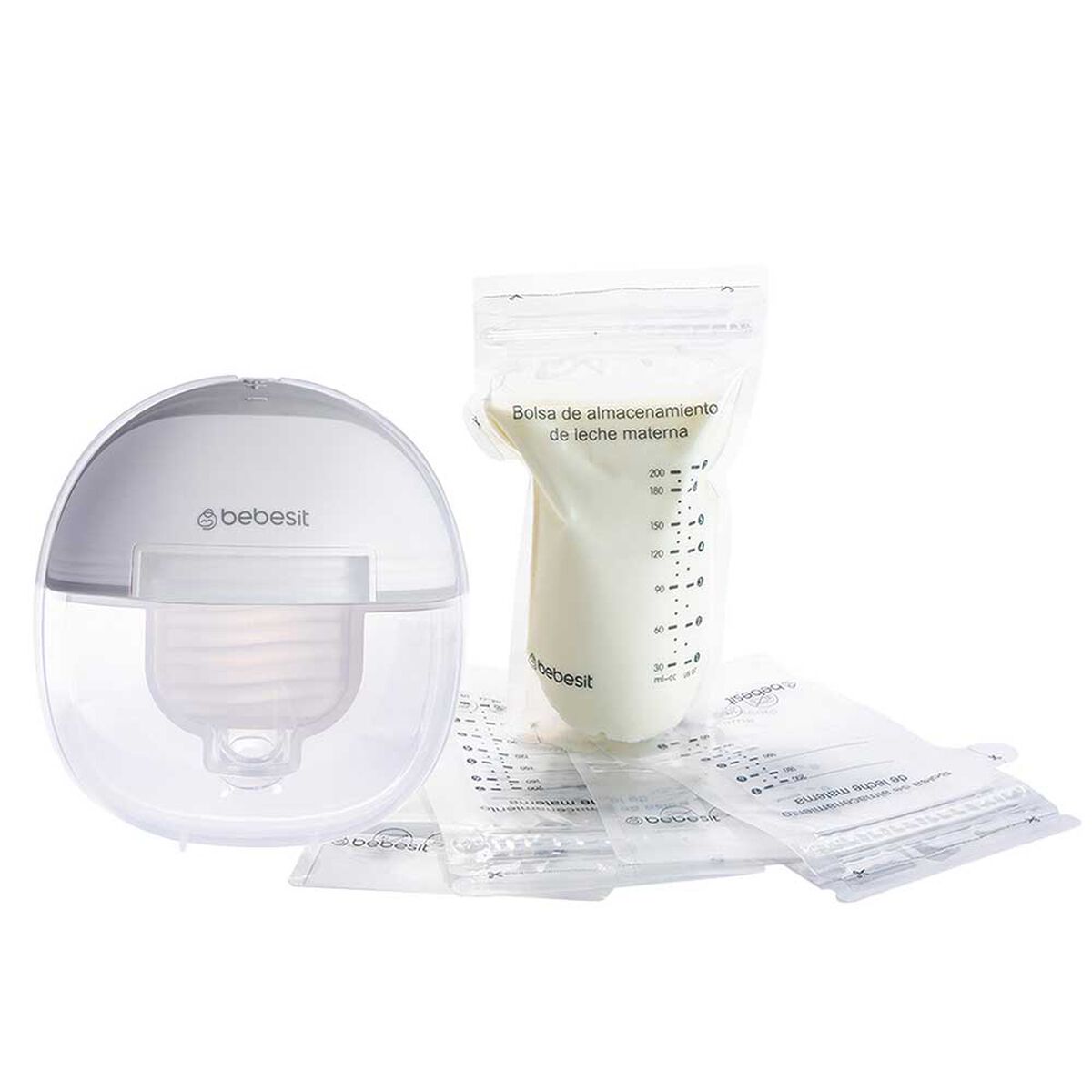 Extractor Leche Materna Eléctrico Manos Libre + 10 Bolsas Bebesit