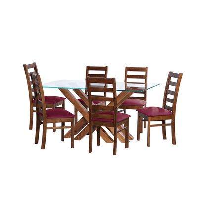 Imagen 1 del producto Juego de Comedor Latam Home Merida 6 Sillas Burdeo