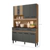 Mueble de Cocina Vekkahome Bari 2 Cajones 8 Puertas Café