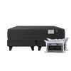 Cama Europea Flex 2 Plazas Black + 2 almohadas