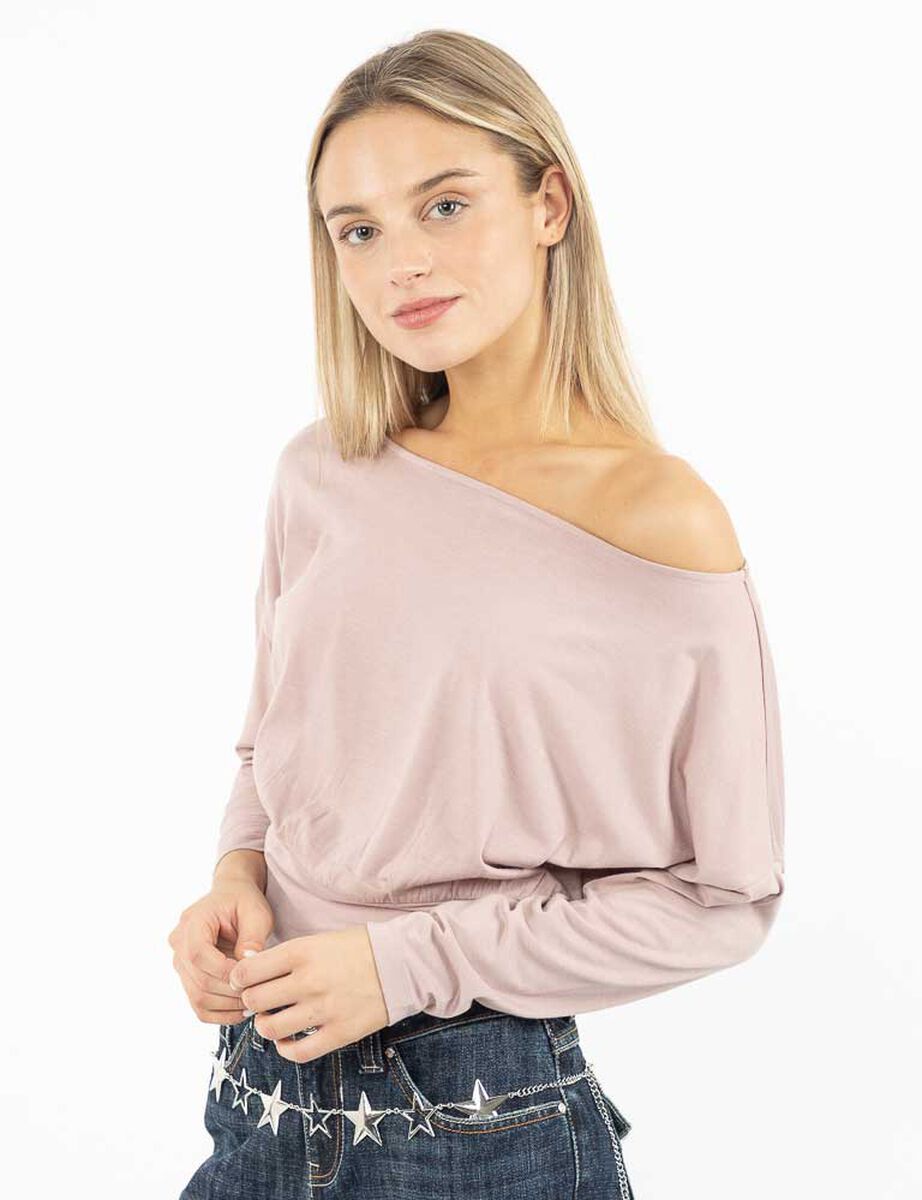 Polera  Off Shoulder Y2K Manga Larga Mujer Icono