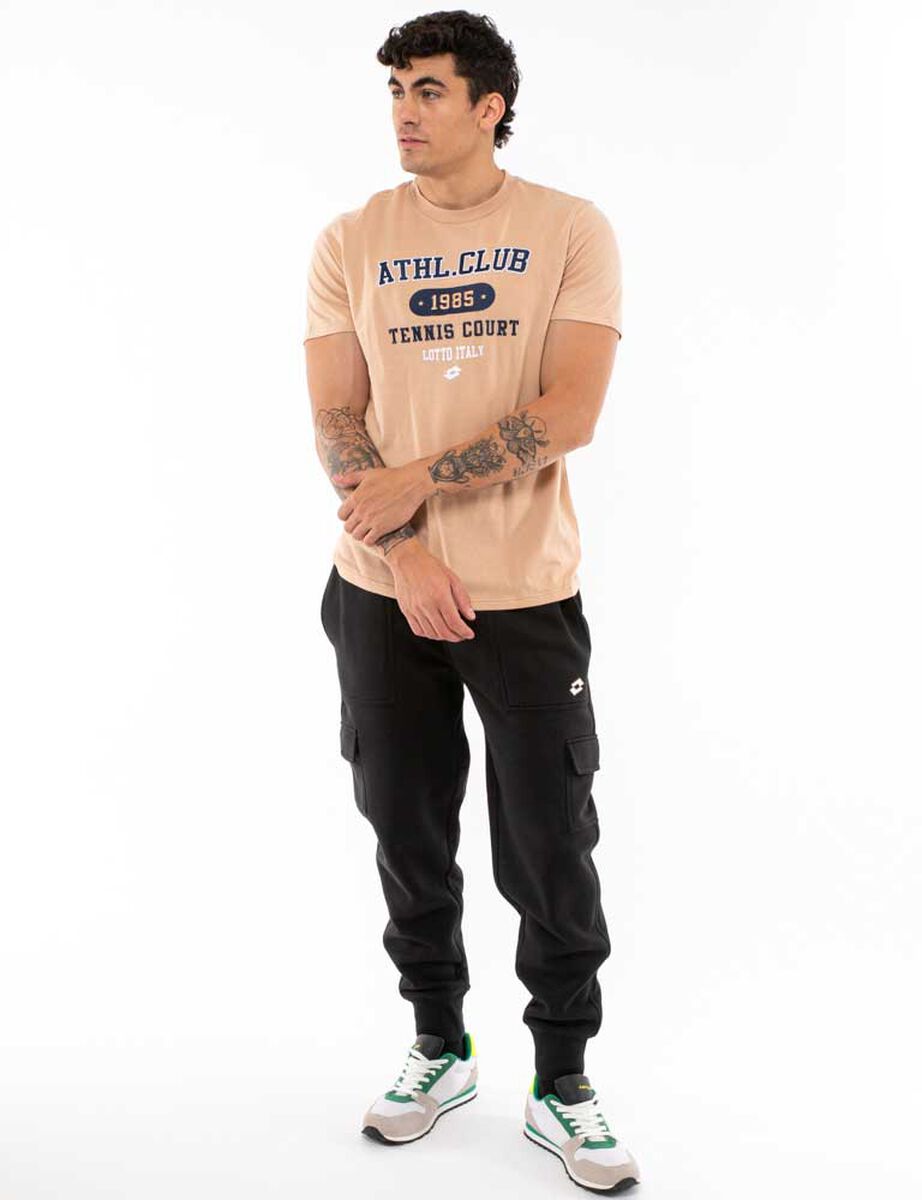 Polera Deportiva Con Estampado Manga Corta Hombre Lotto