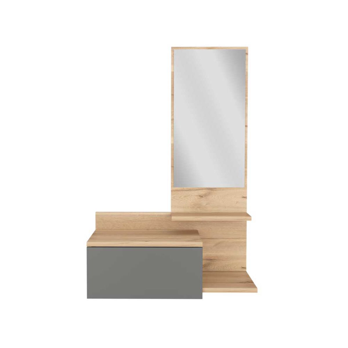 Mueble Recibidor Tuhome Flotante Viena Duna y Plomo 