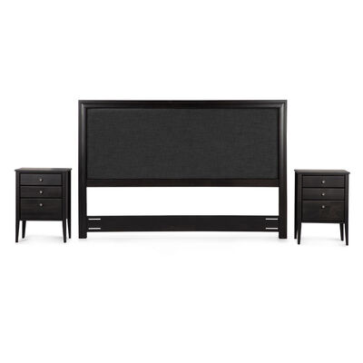 Imagen 1 del producto Respaldo + 2 Veladores Rosen 2 Plazas Nolita Grafito