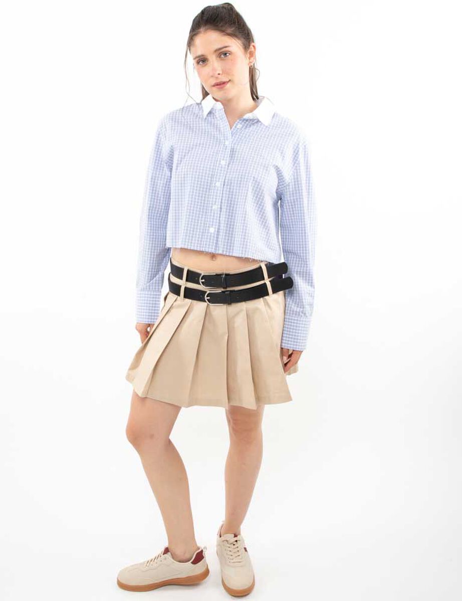 Blusa Crop Rayas Manga Larga Mujer Icono