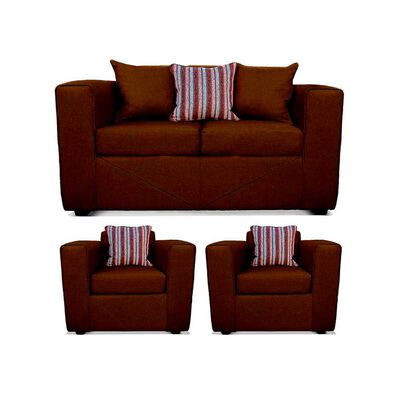 Juego de Living Elegant Detail Santa Fe Sofá 2 Cuerpos + Dos sillones 1 Cuerpo Café
