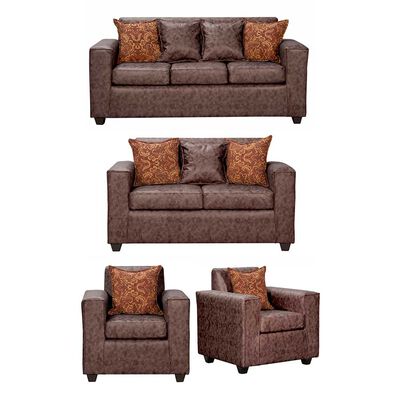 Juego de Living Black Factory Ezeiza Sofá 3 Cuerpos + Sofá 2 Cuerpos + Dos Sillones 1 Cuerpo Chocolate