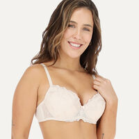 Sostén Mujer Flores Beige