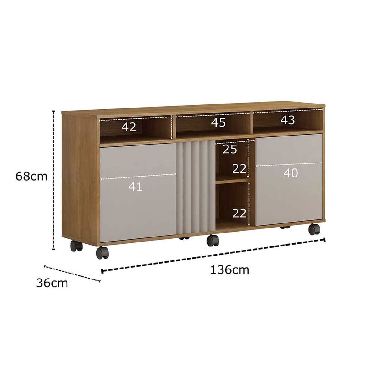 Rack TV Vekkahome Viena Hasta 55" Café