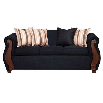 Imagen 2 del producto Juego de Living Ruzam Mobel Begoña Sofá 3 Cuerpos + Dos Sillones 1 Cuerpo Lino Negro