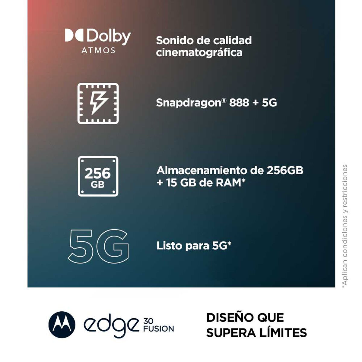 Celular Motorola Edge 30 Fusion 256GB 6,55" Negro Cuarzo Liberado