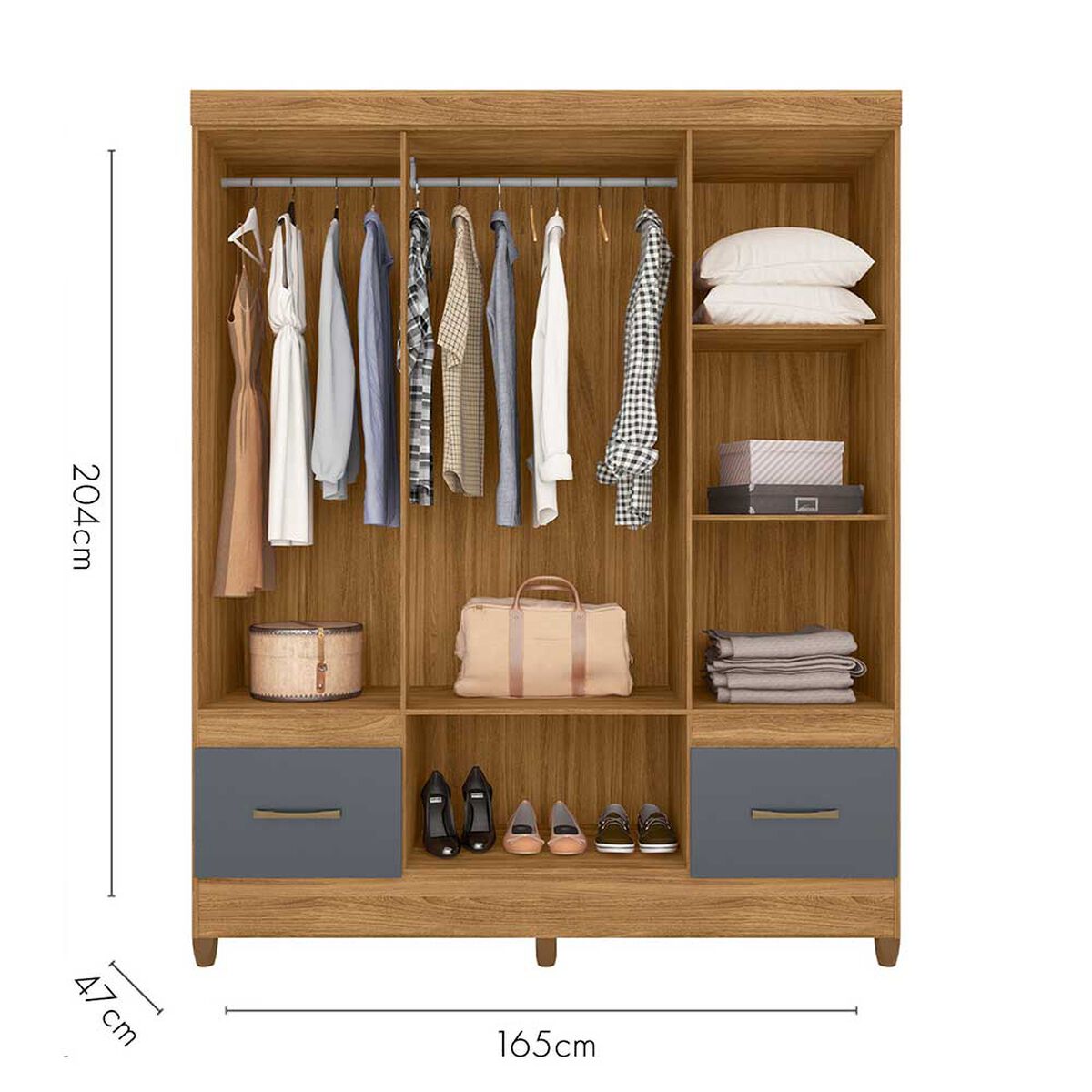 Clóset Di Poretti MS912 6 Puertas 2 Cajones Gris