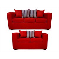 Juego de Living Elegant Detail Santa Fe Sofá 3 Cuerpos + Sofá 2 Cuerpos Rojo