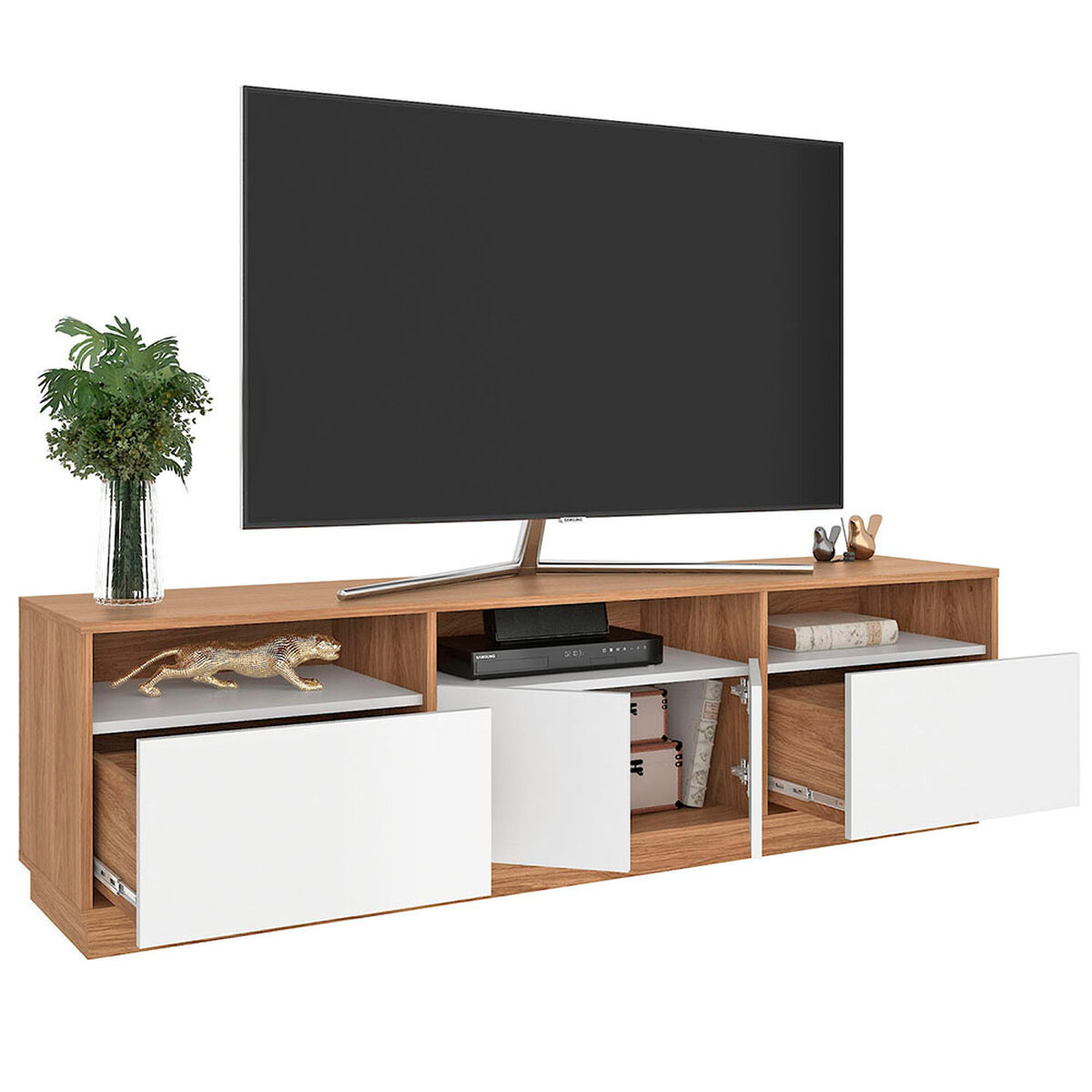 Rack TV Vekkahome Atlas Hasta 70" Caf&eacute;
