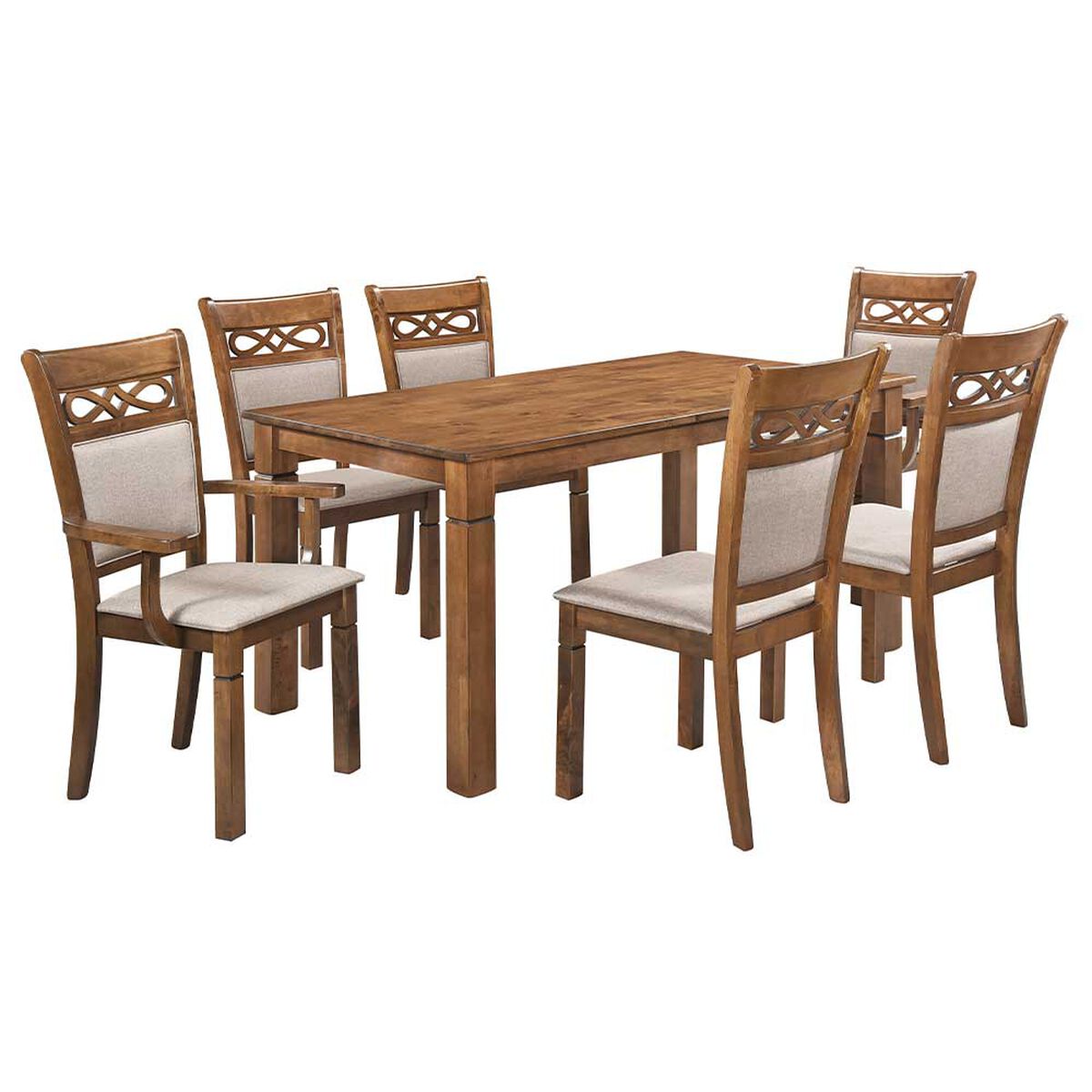 Juego de Comedor Zoy Home Capri 4 Sillas 2 Sitiales Beige