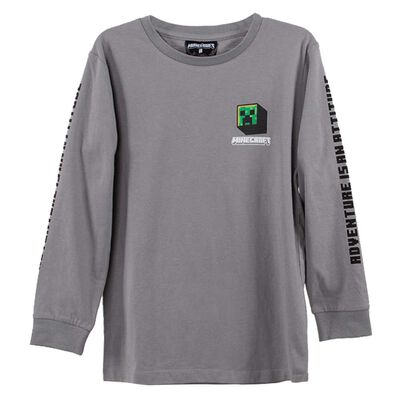 Polera Manga Larga de Algodón Niño Minecraft