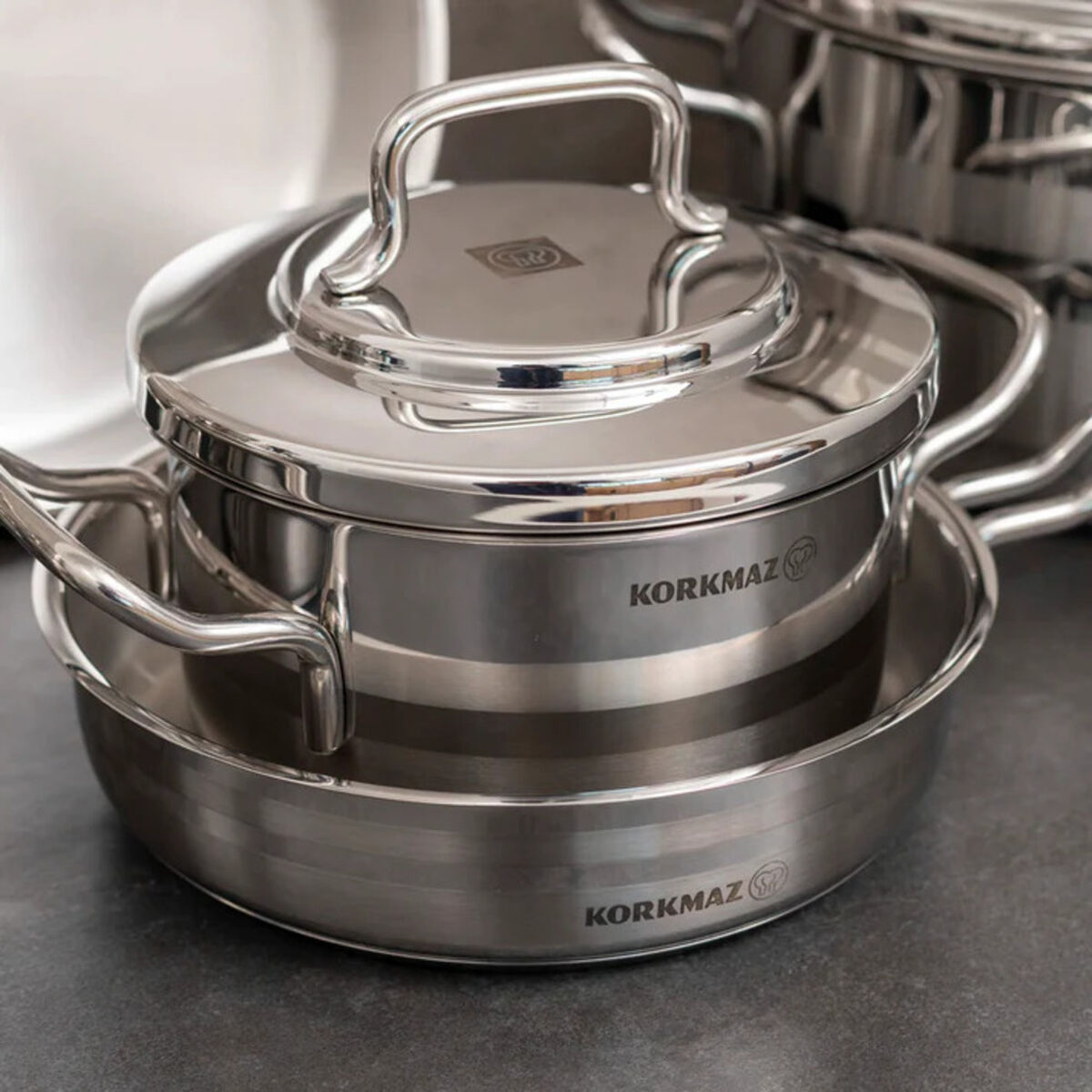 Bater&iacute;a de Cocina Korkmaz Astron 12 Piezas Acero Inox