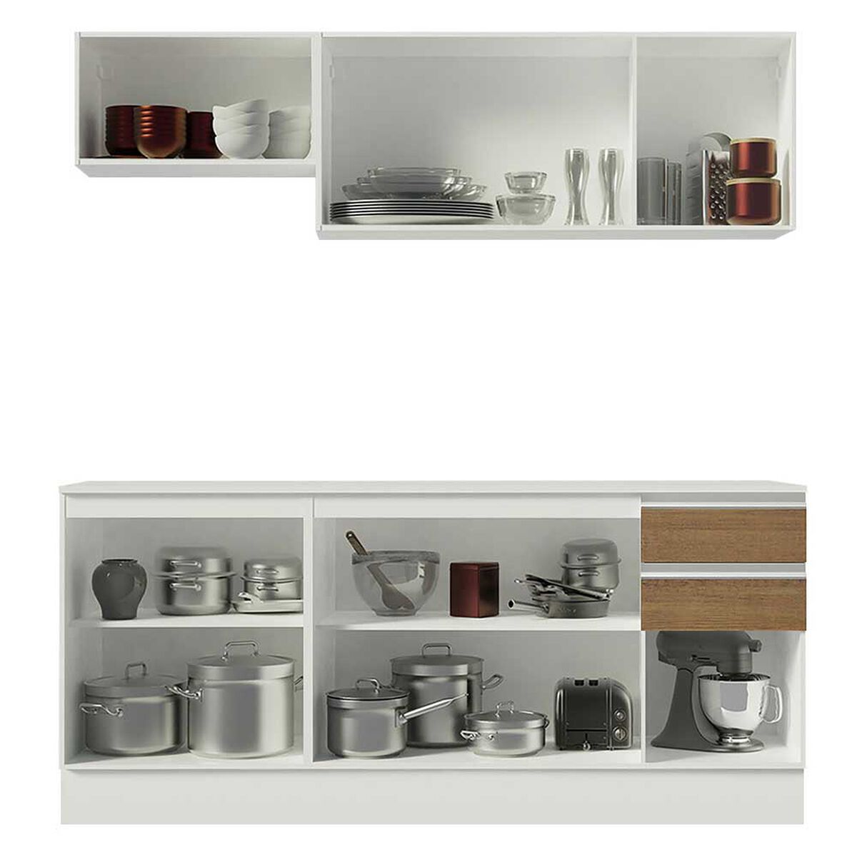 Mueble de Cocina Vekkahome Súper Smart 2 Cajones 9 Puertas Café