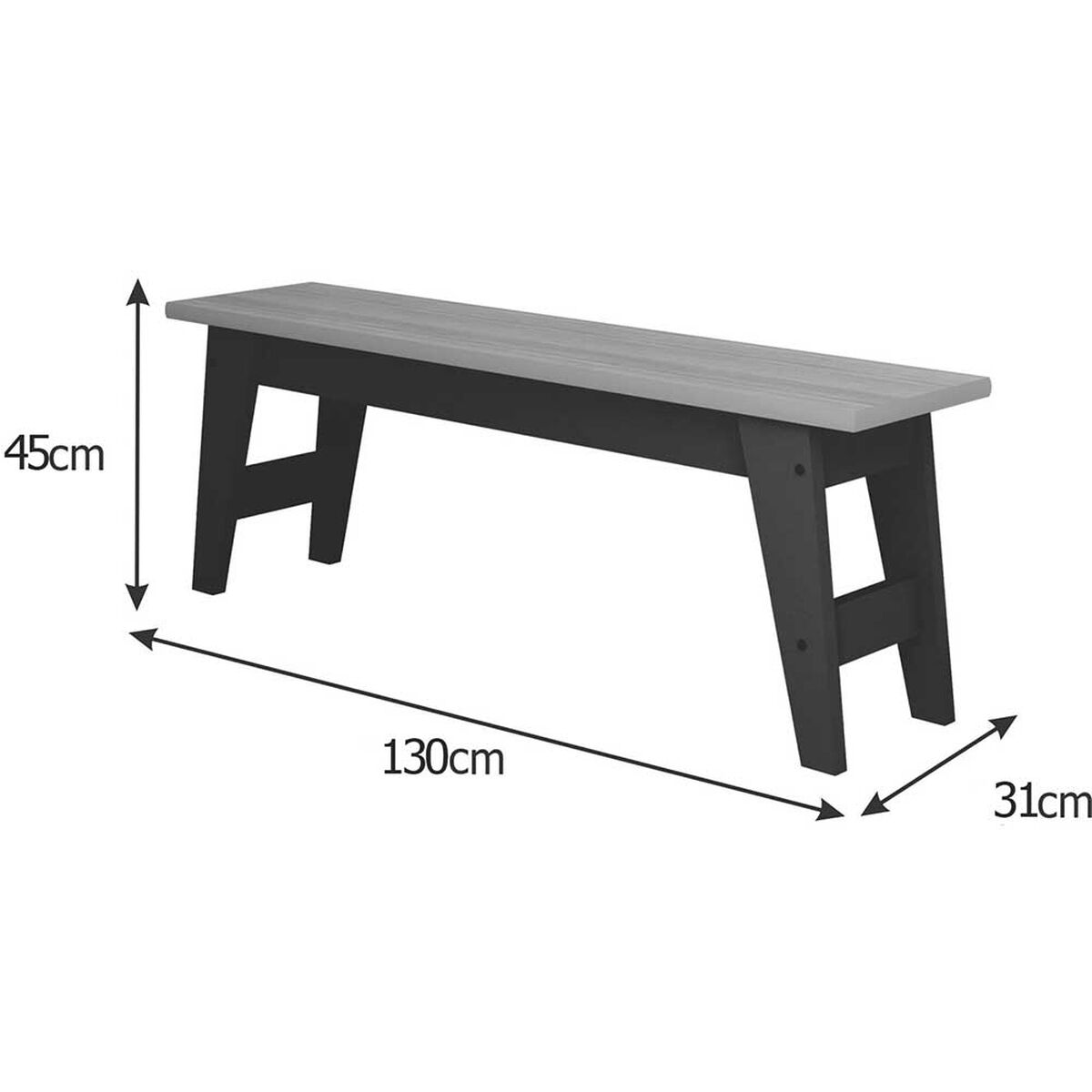 Juego de Comedor Decocasa Aurora 2 Bancas Negro Casta&ntilde;o