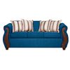 Juego de Living Ruzam Mobel Begoña Sofá 3 Cuerpos + Dos Sillones 1 Cuerpo Lino Azul